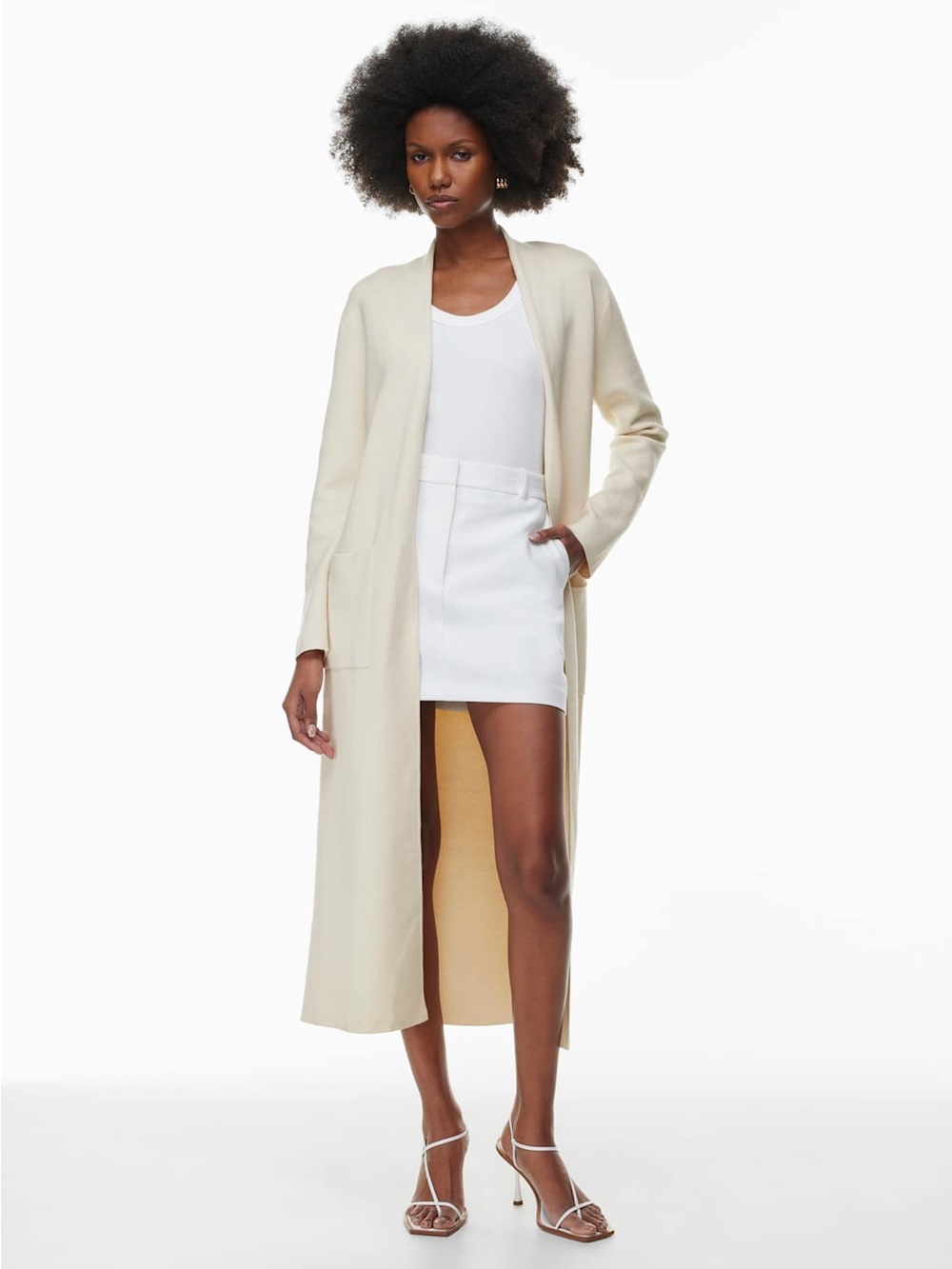 Aritzia Babaton Ty Long Cardigan Women’s Size Small In Cream